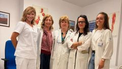 El equipo de Neurofisiolog�a Cl�nica del HUSA. De izquierda a derecha, Maribel Rocha (enfermera), Montserrat Garc�a D�az (secretaria), y las especialistas de Neurofisiolog�a Cl�nica �ngeles Andr�s, Alinne Dalla-Porta Acosta y Noelia Rodr�guez Rodr�guez