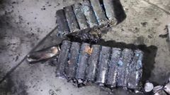 Restos del incendio en un piso de la calle Barcelona