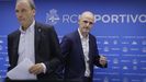 Carlos Ballesta (izquierda) y Fernando Soriano, en la sala de prensa de Riazor