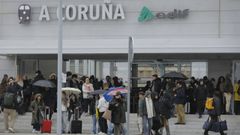 Imagen de archivo de la estacin provisional de tren de A Corua
