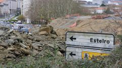 Vista de las obras del bulevar de As P�as en la zona el baip�s de la Trinchera, en una imagen tomada el mi�rcoles.