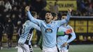 Yoel Lago celebra el avance de Celta en Copa tras eliminar en los penaltis al Sant Andreu.