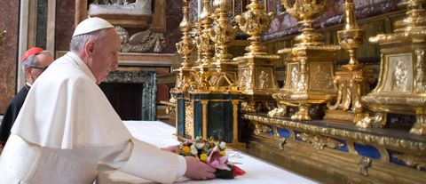 Bergoglio, el nuevo papa, en Santa Mar�a la Mayor esta ma�ana