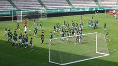 Los canteranos tuvieron la oportunidad de pisar el campo de A Malata en el evento.