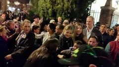 La familia real, durante su asistencia en la procesi�n de Carabanchel