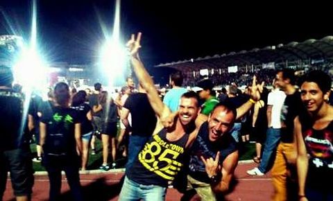 Paco y Benxa, en el concierto de Metallica antes del susto. 
