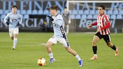 �scar Marcos, durante el partido entre Celta Fortuna y Zamora de este viernes.