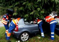 El turismo accidentado en Barro.