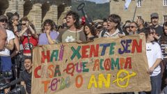 El Obradoiro se ha convertido en Santiago en el epicentro de las protestas por la vivienda