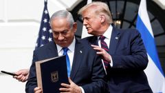 Netanyahu y Trump en septiembre del 2020 durante la firma de los Acuerdos de Abraham en la Casa Blanca