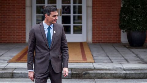 El presidente del Gobierno, Pedro Snchez, en el palacio de la Moncloa