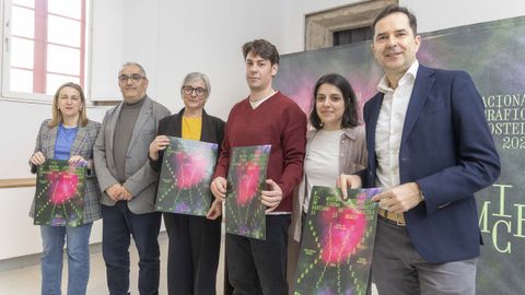 Mir�am Louzao, Xos� Penas, Concha Losada, Fran Rodr�guez Casal, Coral Pi�eiro e Jacobo Sutil, durante a presentaci�n da nova edici�n da MICE este m�rcores