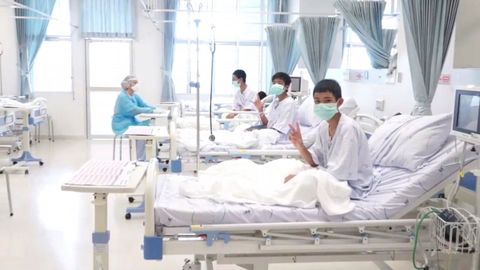 Imagen de los ni�os rescatados en Tailandia cedida por el gobierno del pa�s