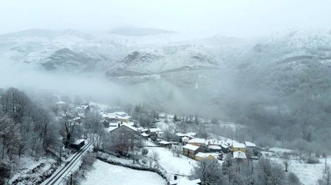 La nevada de esta maana en Folgoso do Courel