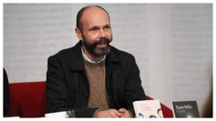 Xes�s Fraga, nunha mesa redonda na feira do libro de Frankfurt.