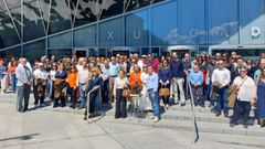 El homenaje a Antonio Valencia se celebr� a las puertas del juzgado de Ourense