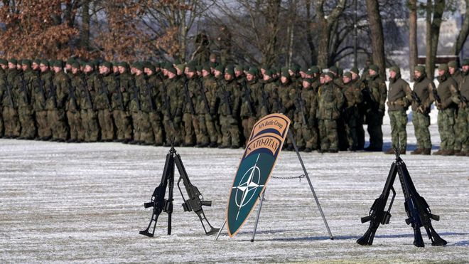 Soldados alemanes de la OTAN en Kaunas (Lituania)