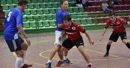 Marcos y Fran Pioto con la presencia de Purti en el partido del pasado fin de semana. 