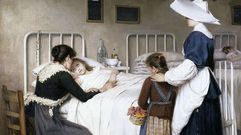 �La visita de la madre al hospital� (1892, Museo del Prado), �leo del riojano Enrique Paternina Garc�a-Cid que estimul� al joven Picasso en Barcelona para que pintara la primera de sus grandes creaciones: �Ciencia y caridad�
