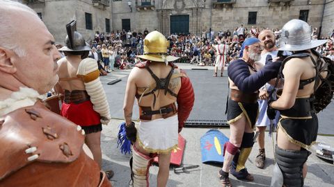 Varios lucenses luchan estos días junto a los gladiadores italianos