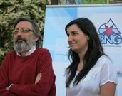 Irati Garc�a, xunto a Bieito Gonz�lez durante un acto do BNG<span lang= es-es >. </span>