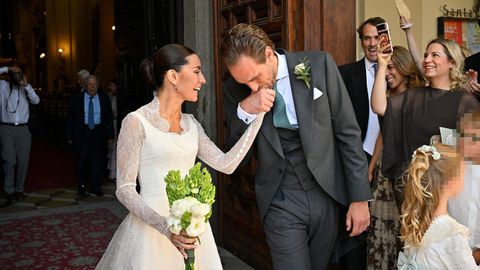 Friedrich von Sch�nburg y Amanda Lange en su boda