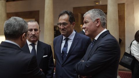 Pablo Junceda y Belarmino Feito en el Hotel de la Reconquista de Oviedo