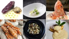 Platos ofrecidos por diferentes restaurantes de A Corua con el men degustacin