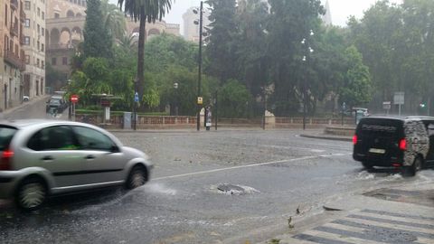 Imagen de archivo de una tromba de agua en Palma