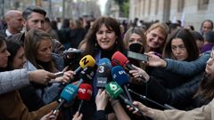 Laura Borrs, antes de la manifestacin por el 8M en Barcelona  