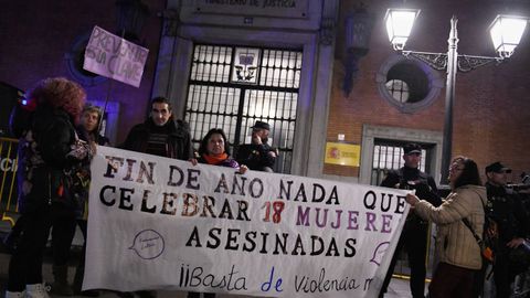 Protesta contra la violencia machista en Madrid.