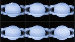 Hubble capta los destellos de las auroras polares de Saturno