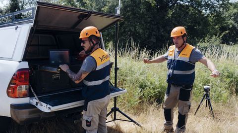 Operarios de Fuvex inspeccionaron esta semana las líneas de alta tensión de Bande