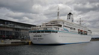 El crucero-escuela World Odyssey, atracado este lunes en el muelle de Trasatl�nticos