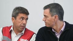 El presidente de la Generalitat, Carlos Mazn y el presidente del Gobierno, Pedro Snchez, que est este jueves en Valencia