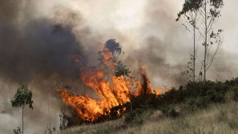 Foto de un incendio reciente en la Costa da Morte