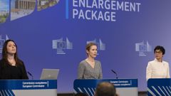 La jefa de la diplomacia de la UE, Kaja Kallas, en una comparecencia ante la prensa.