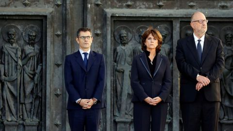 F�lix Bola�os, nuevo ministro de Presidencia, durante el traslado del f�retro con los restos mortales de Franco tras su exhumaci�n en la Bas�lica del Valle de los Ca�dos 