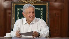 L�pez Obrador, durante un mensaje el s�bado en el Palacio Nacional en Ciudad de M�xico 