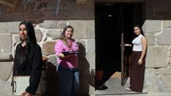 Carla, Daniela y Ant�a Riveiro trabajan juntas en el negocio que acaban de abrir, O Chirriolo, en A Pobra