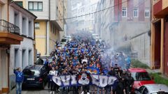 Aficion oviedista, en su desplazamiento al Anxo Carro hace dos temporadas