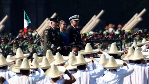 La presidenta mexicana, Claudia Sheinbaum, en un momento del desfile conmemorativo de la revolucin