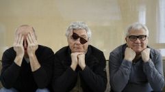 De izquierda a derecha, Paco Mir, Carles Sans y Joan Gr�cia, el 12 de marzo en A Coru�a