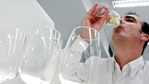 Imagen de archivo de una cata de vinos de la Denominaci�n de Origen R�as Baixas