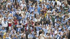 Seguidores deportivistas en el partido a domicilio contra el Las Palmas
