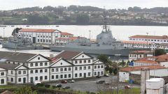 La �Almirante Juan de Borb�n�, amarrada ayer en el Arsenal Militar de Ferrol