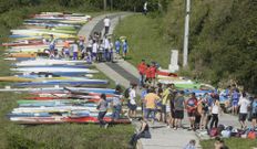 Embarcaciones en la regata de la Copa Diputaci�n en A Vilavella. 