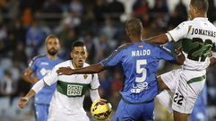 Fajr, a la izquierda, en un partido contra el Getafe