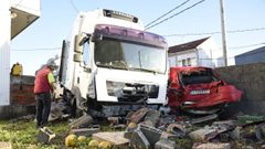 Aparatoso accidente en Cambados