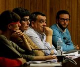 R�os (en el centro) respondi� durante m�s de media hora.